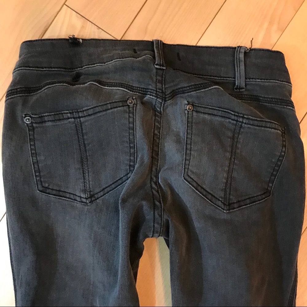 Free People Distressed Skinny Gray Black Jeans 26 - Picture 7 of 8